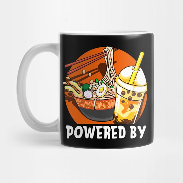 Powered By Ramen & Bubble Tea Anime Kawaii Boba by theperfectpresents